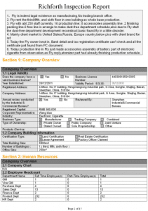Factory Audit Report